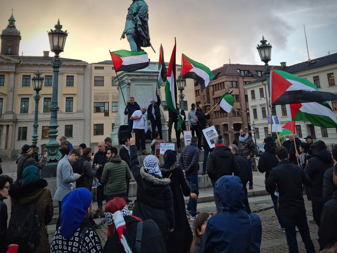 Demonstration till stöd för Palestina i Göteborg 11 oktober. Foto: Sally Söderberg/Revolution