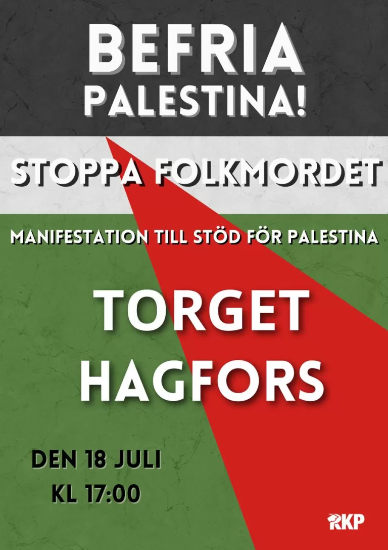 Manifestation i Hagfors: Befria Palestina!