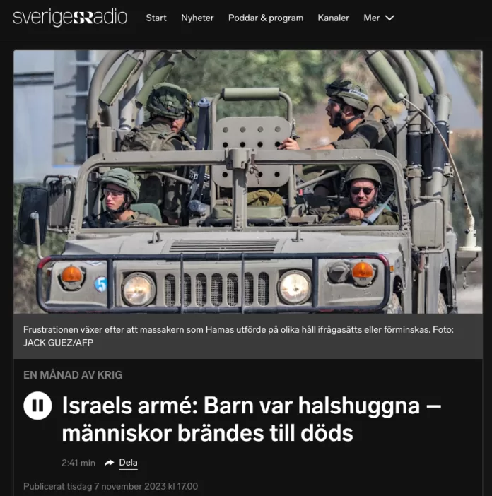 Sveriges radio Israels armé