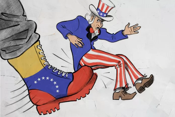 Hands off venezuela. Sparka ut USA